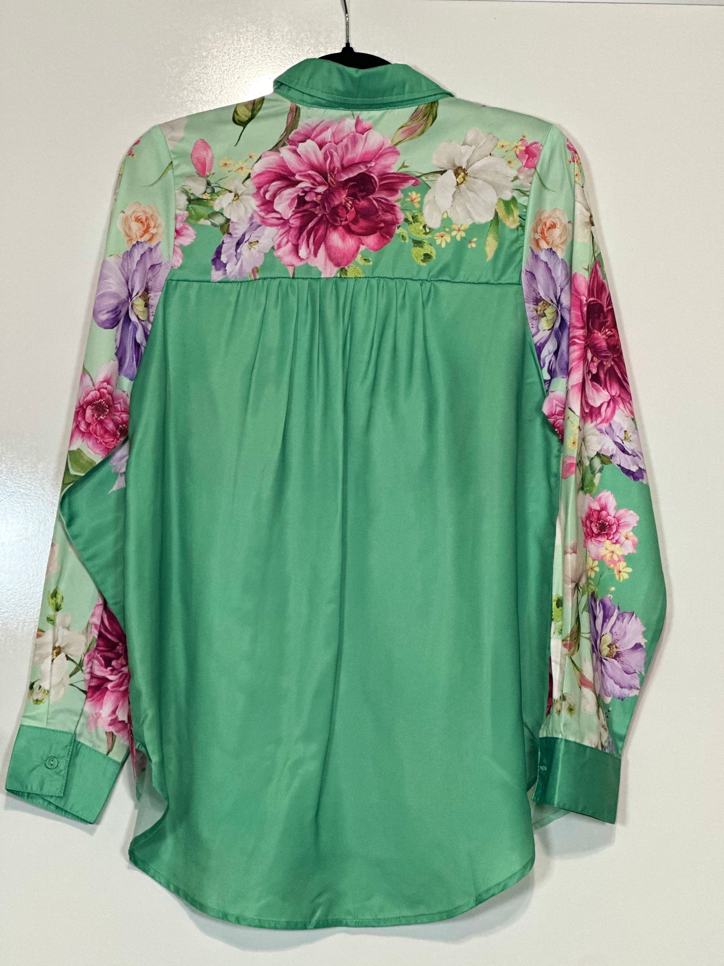 Flower Power Button Down Collared Top