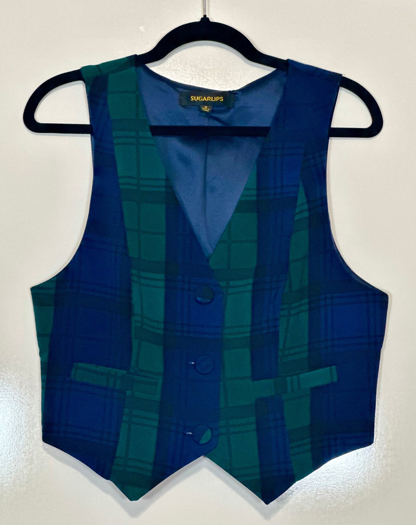 Plaid Button Up Vest