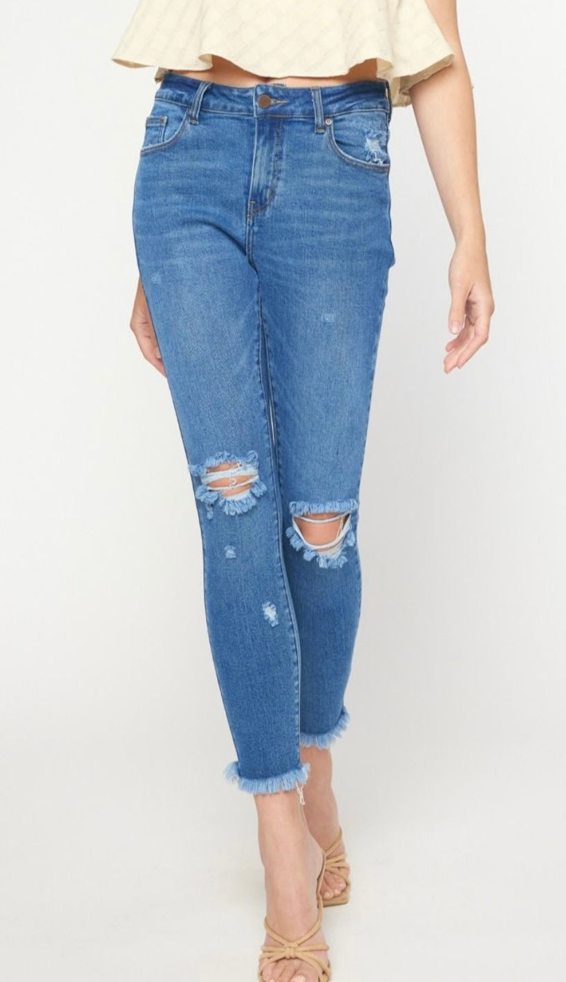 Rebel Blues Distressed Skinny Jeans