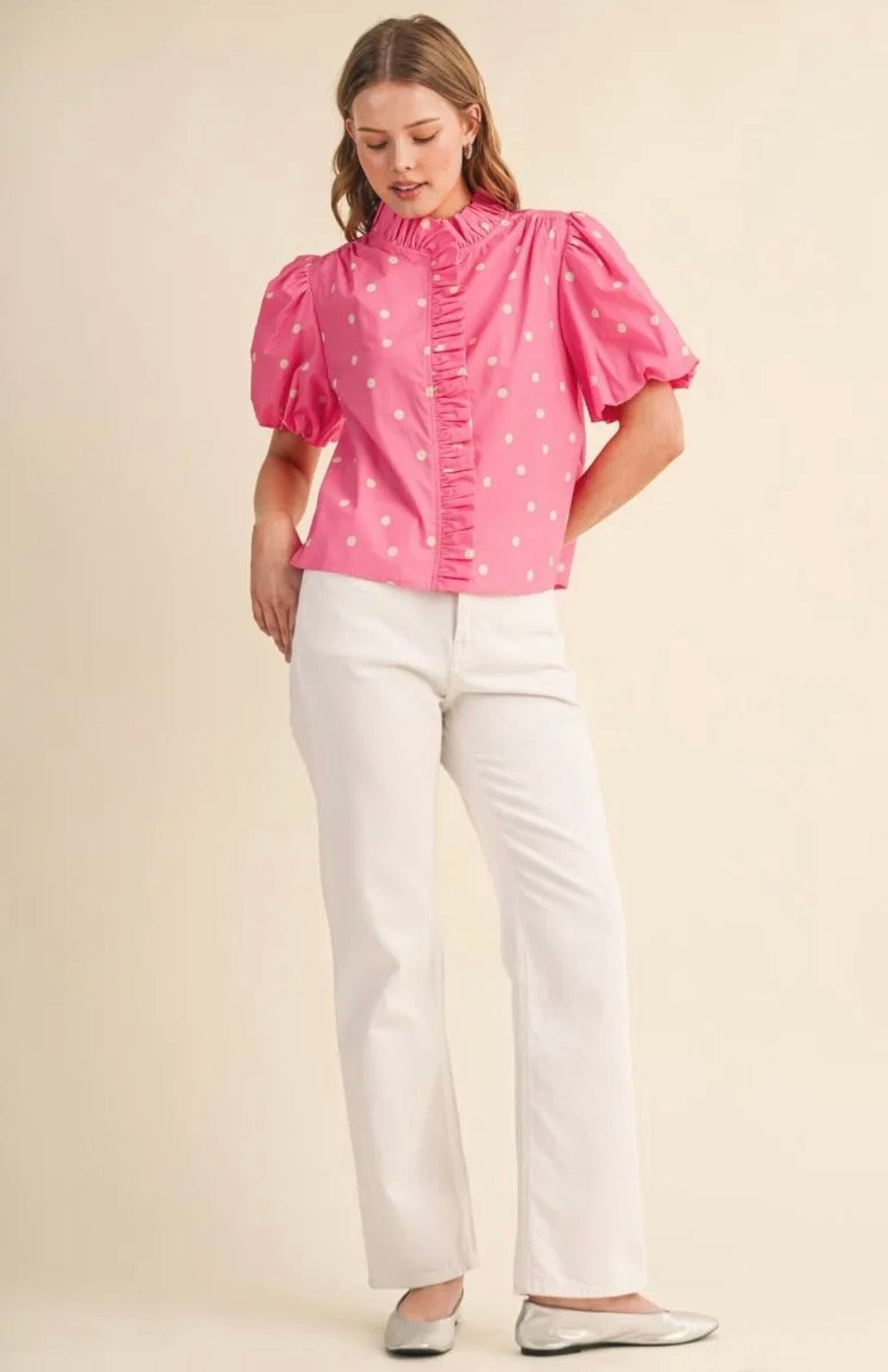 Pink Lemonade Polka Top