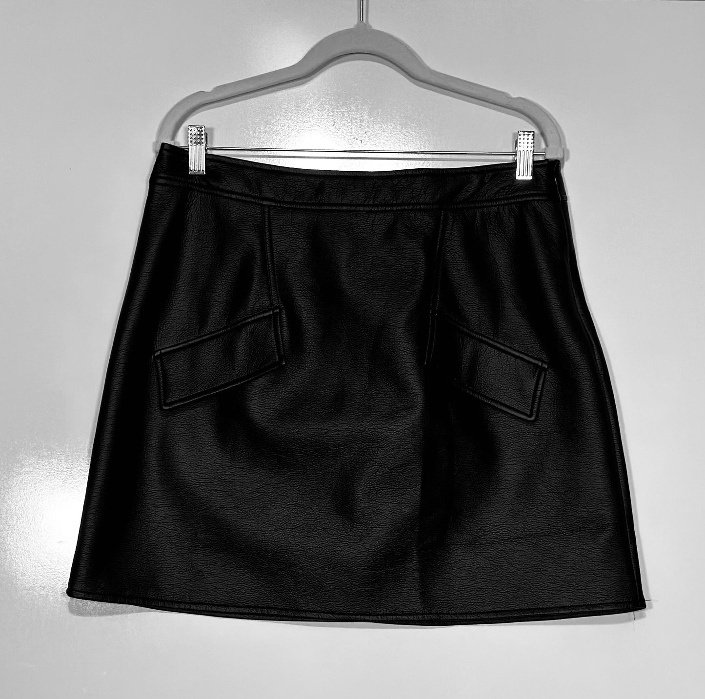 Black Faux Leather Skirt- Curvy