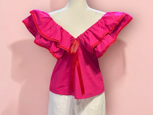 Belle Bow Ruffle Top