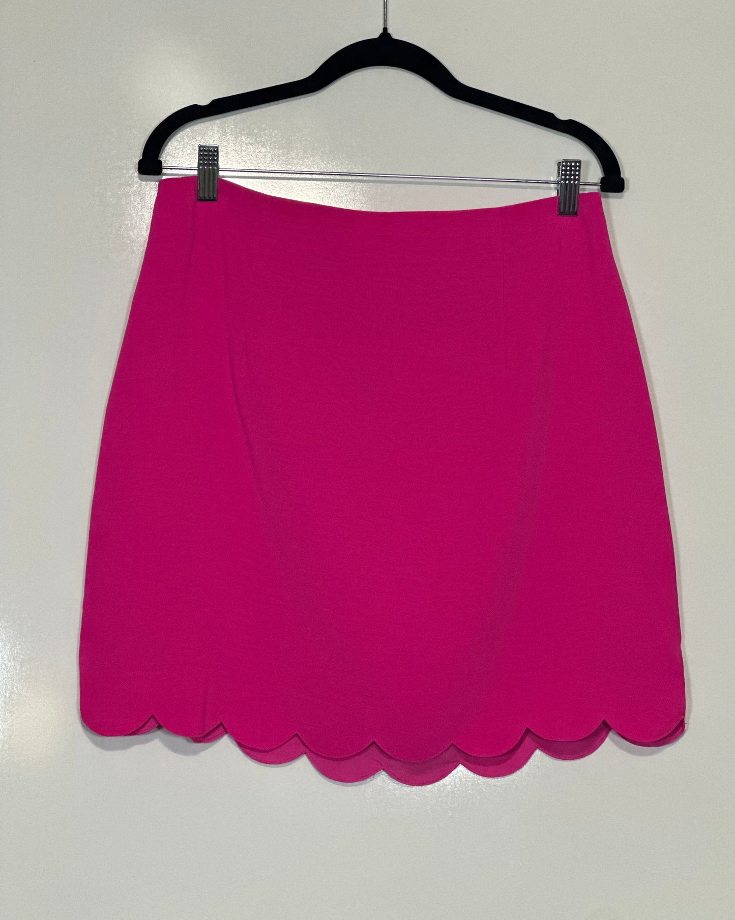 Fuchsia Scalloped Mini Skirt