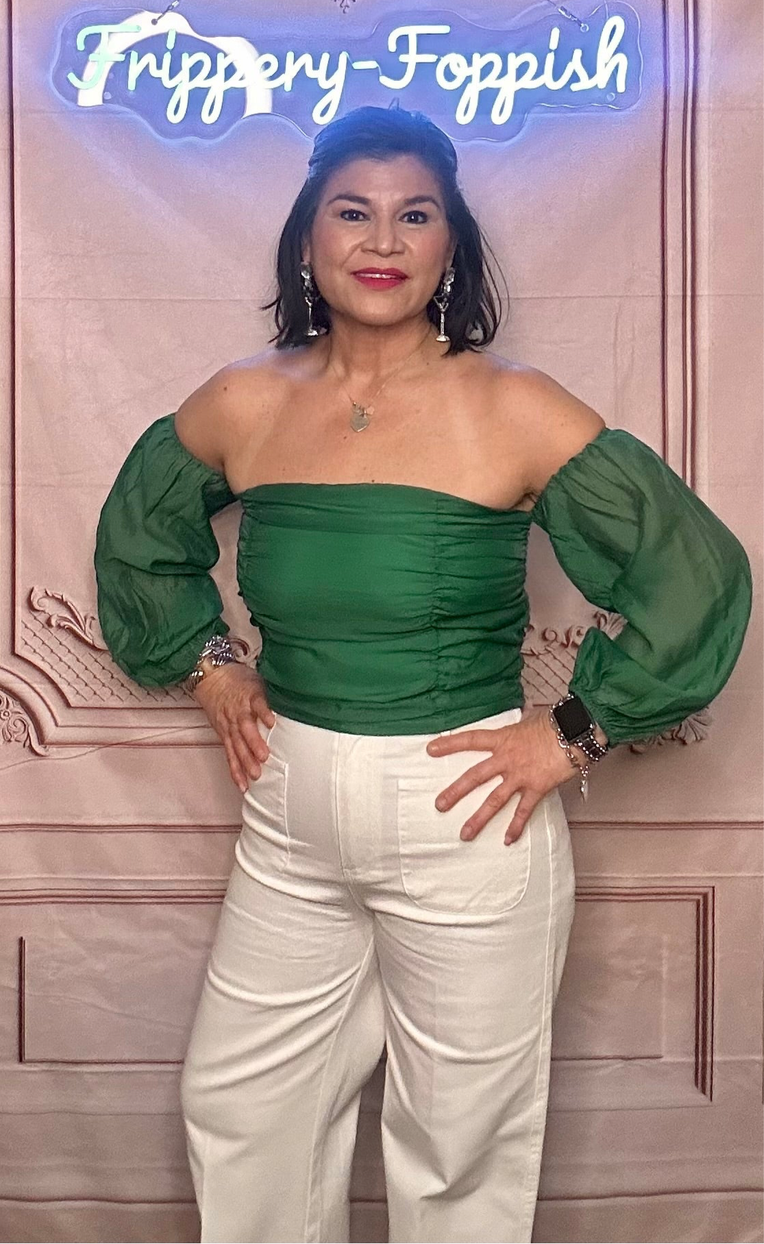 Ruched Off the Shoulder Crop Top