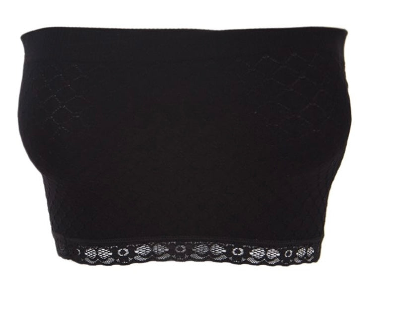 Lace Whispers Bandeau- BLACK