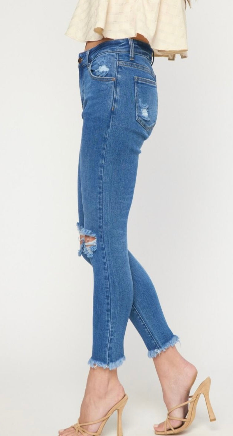 Rebel Blues Distressed Skinny Jeans
