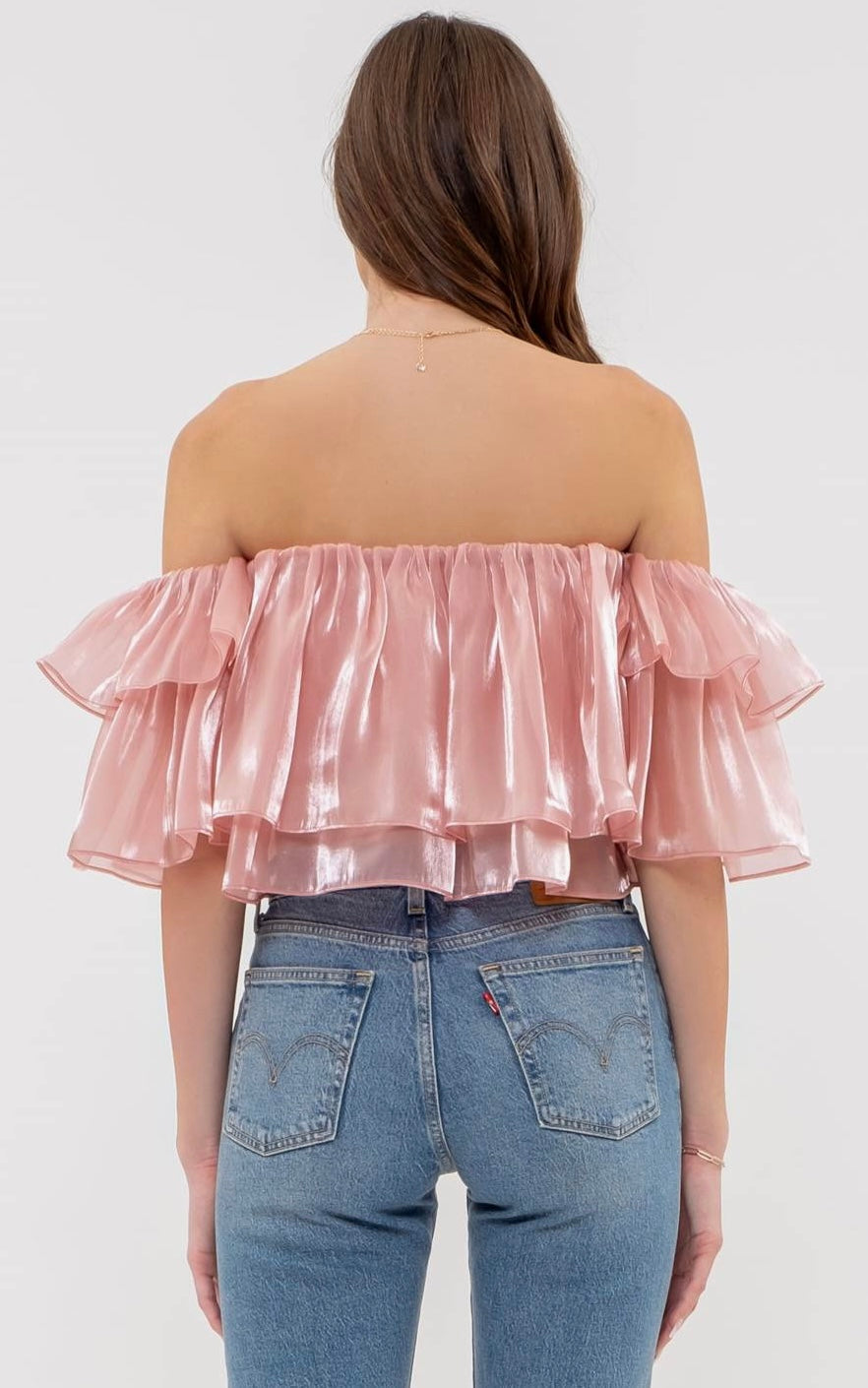 Celestial Flutter Crop Blouse