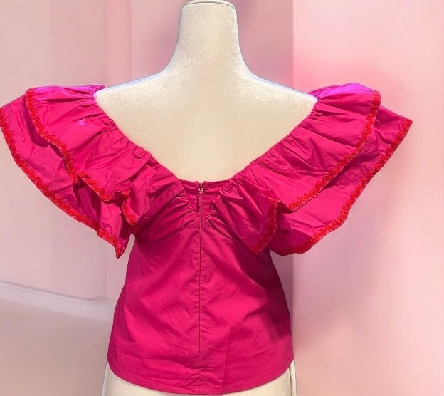 Belle Bow Ruffle Top