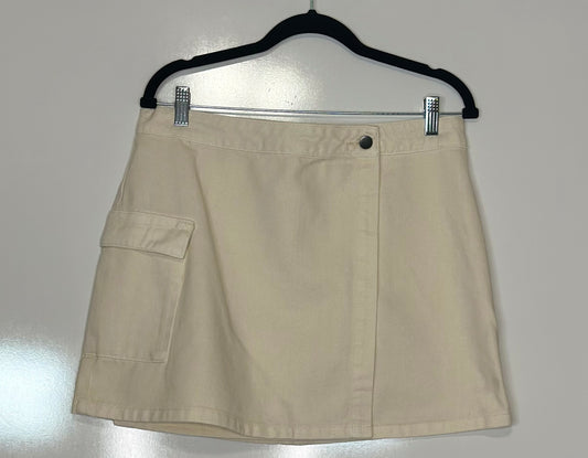 Cute Flirty Wrap Denim Mini Cargo Skirt