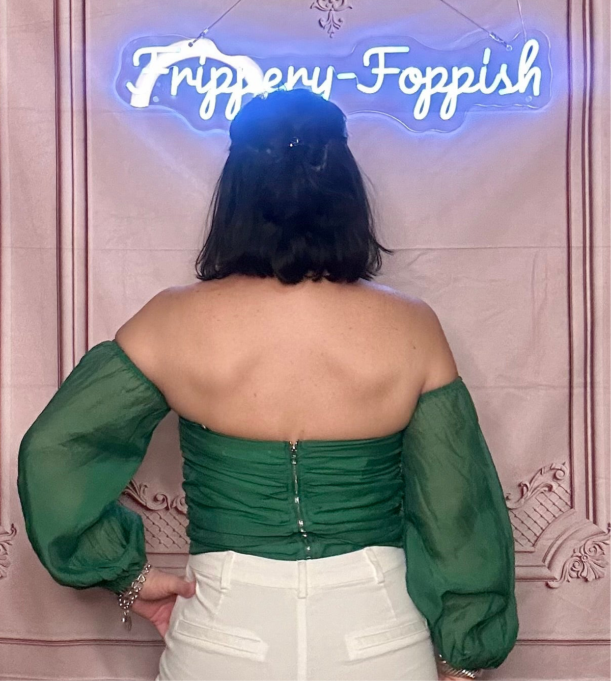 Ruched Off the Shoulder Crop Top