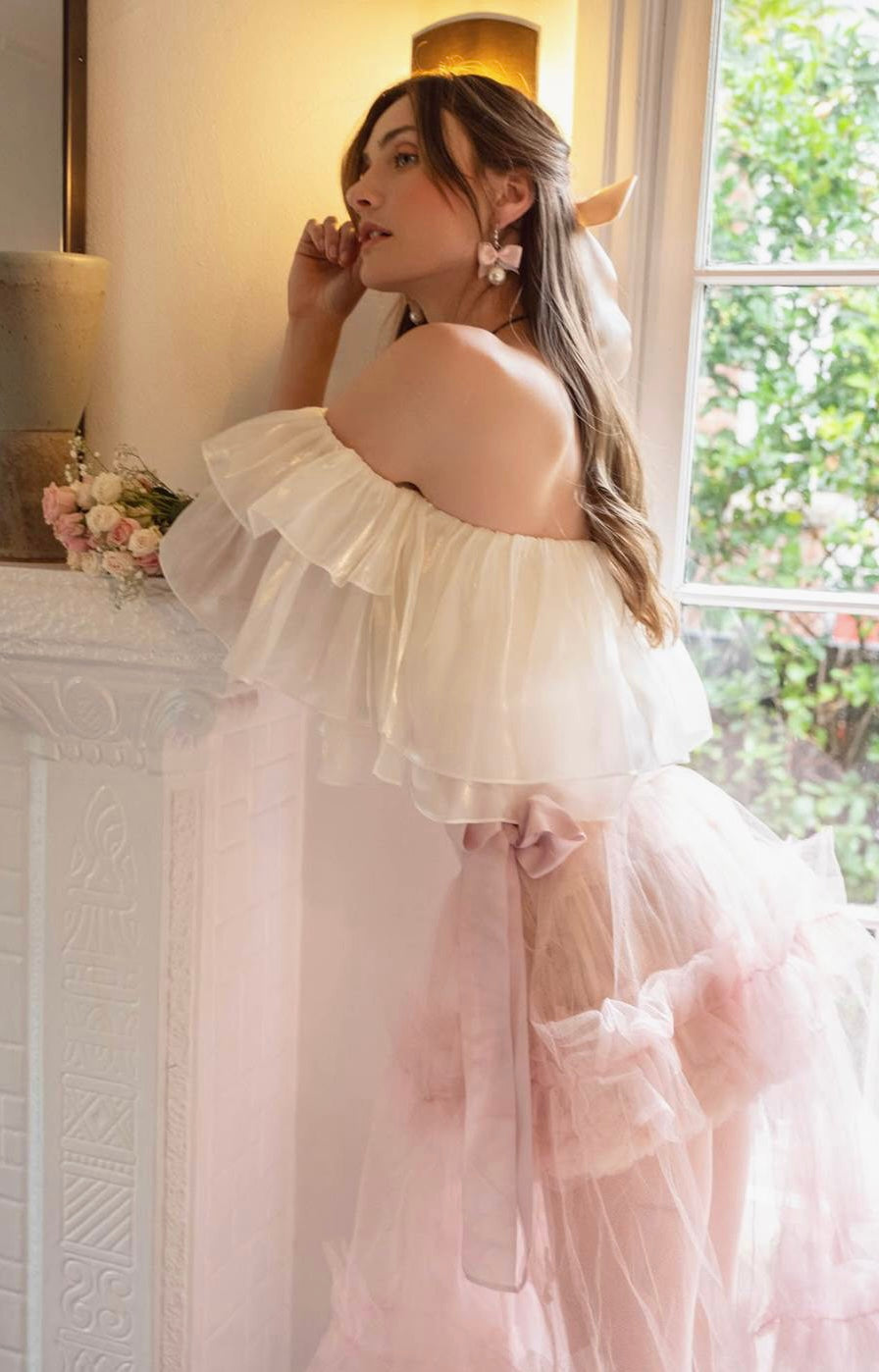 Celestial Flutter Crop Blouse