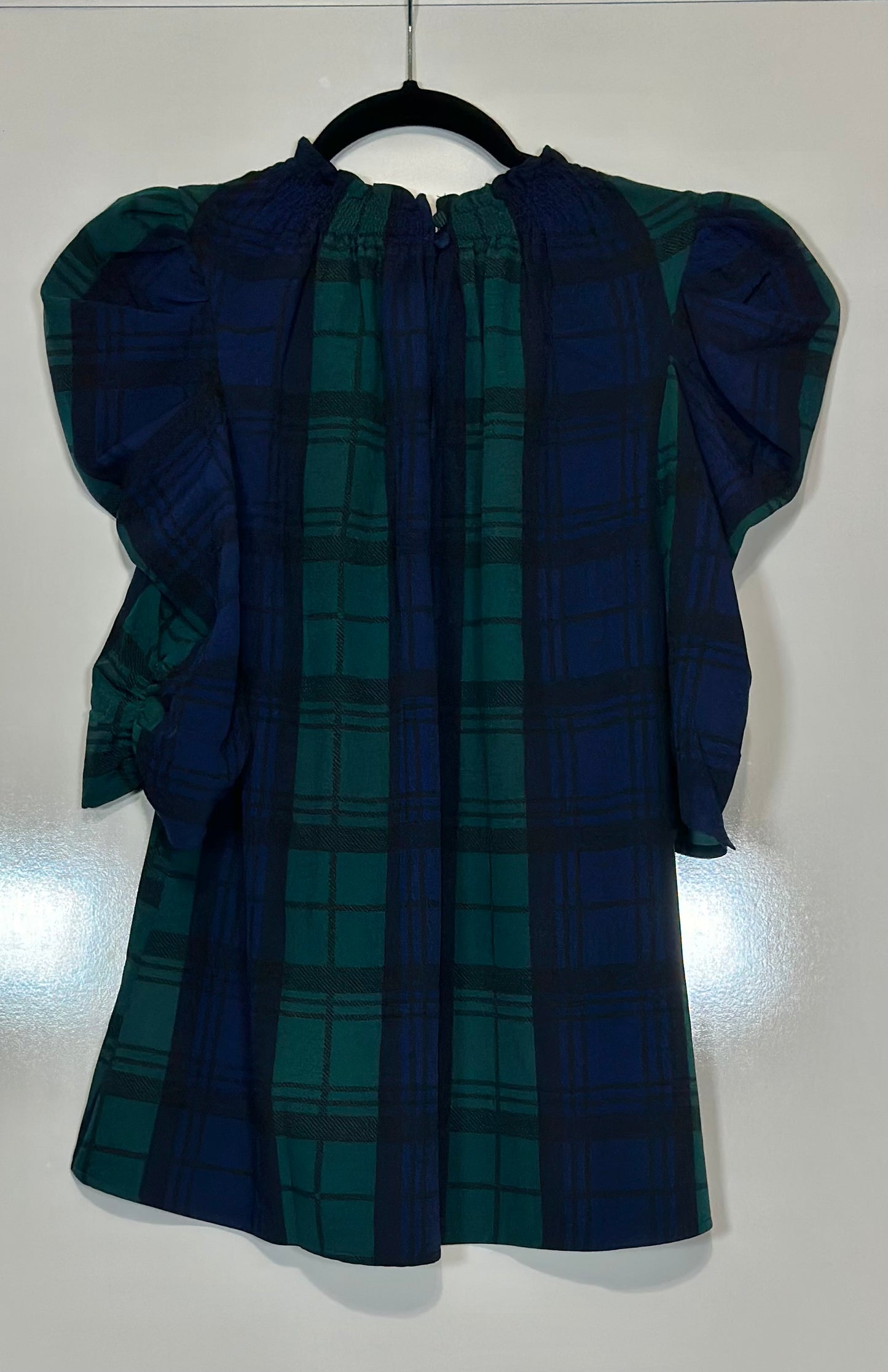 Plaid Drape Sleeve Top