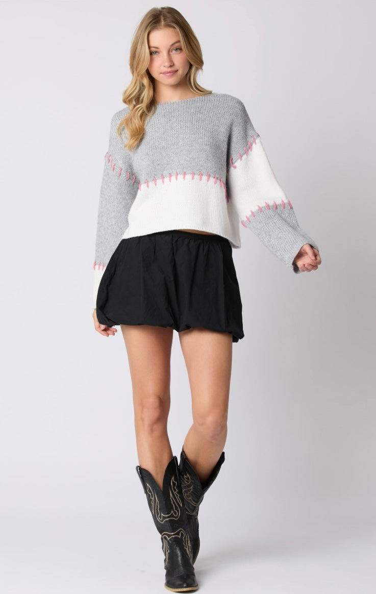 Blush Threads Cropped Sweater