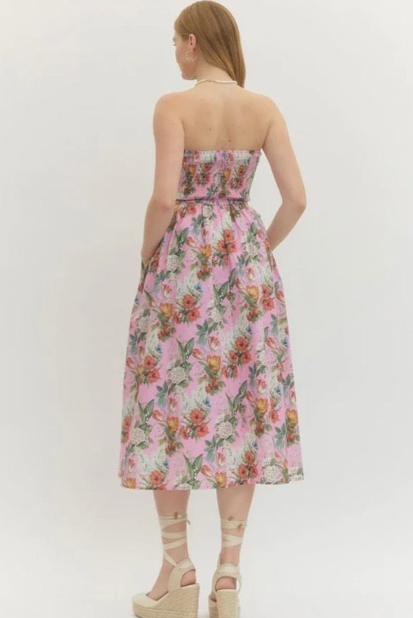 Champagne Garden Soirée Midi Dress