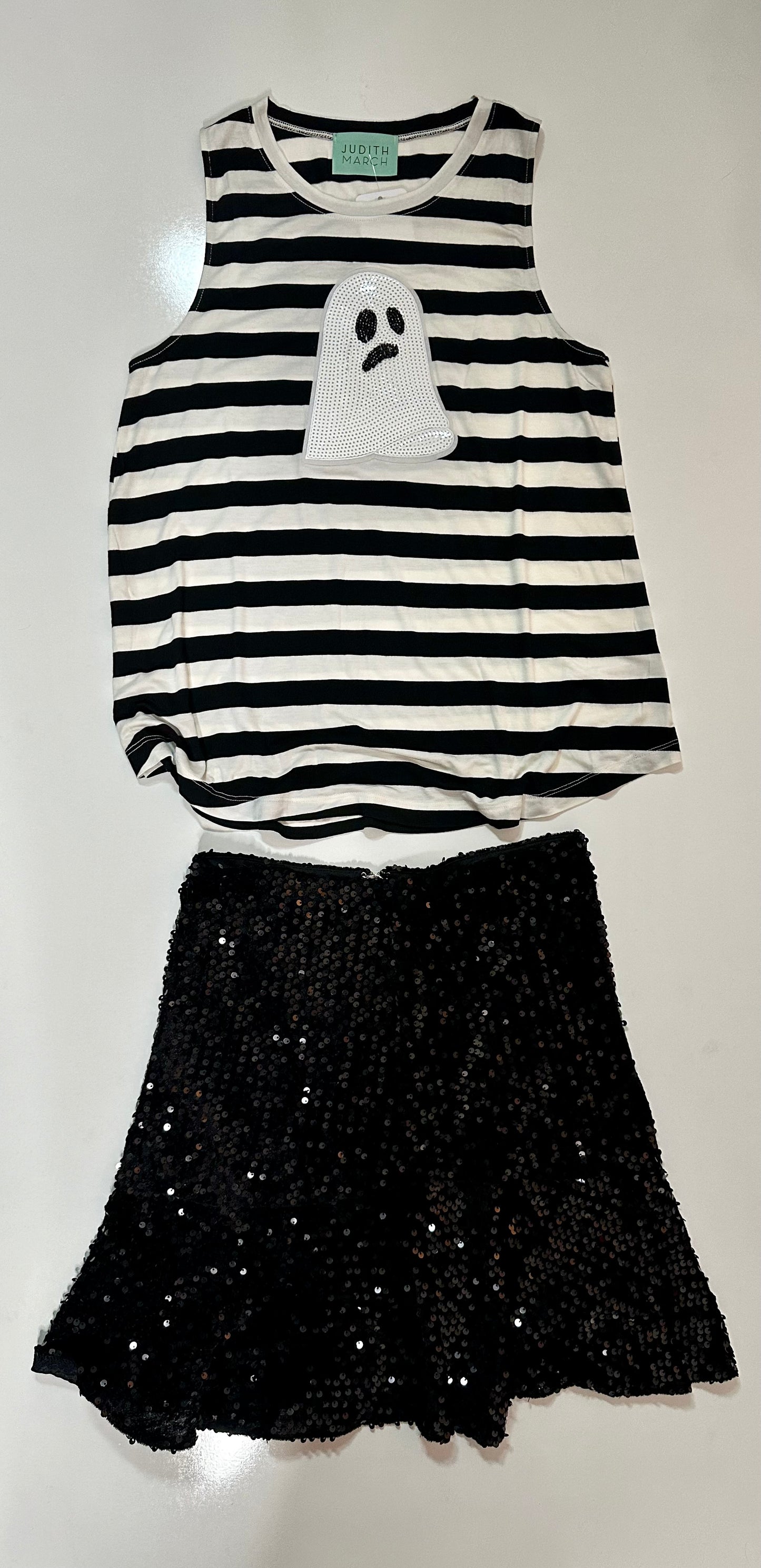 Boo-Ya Black & White Striped Sleeveless Top