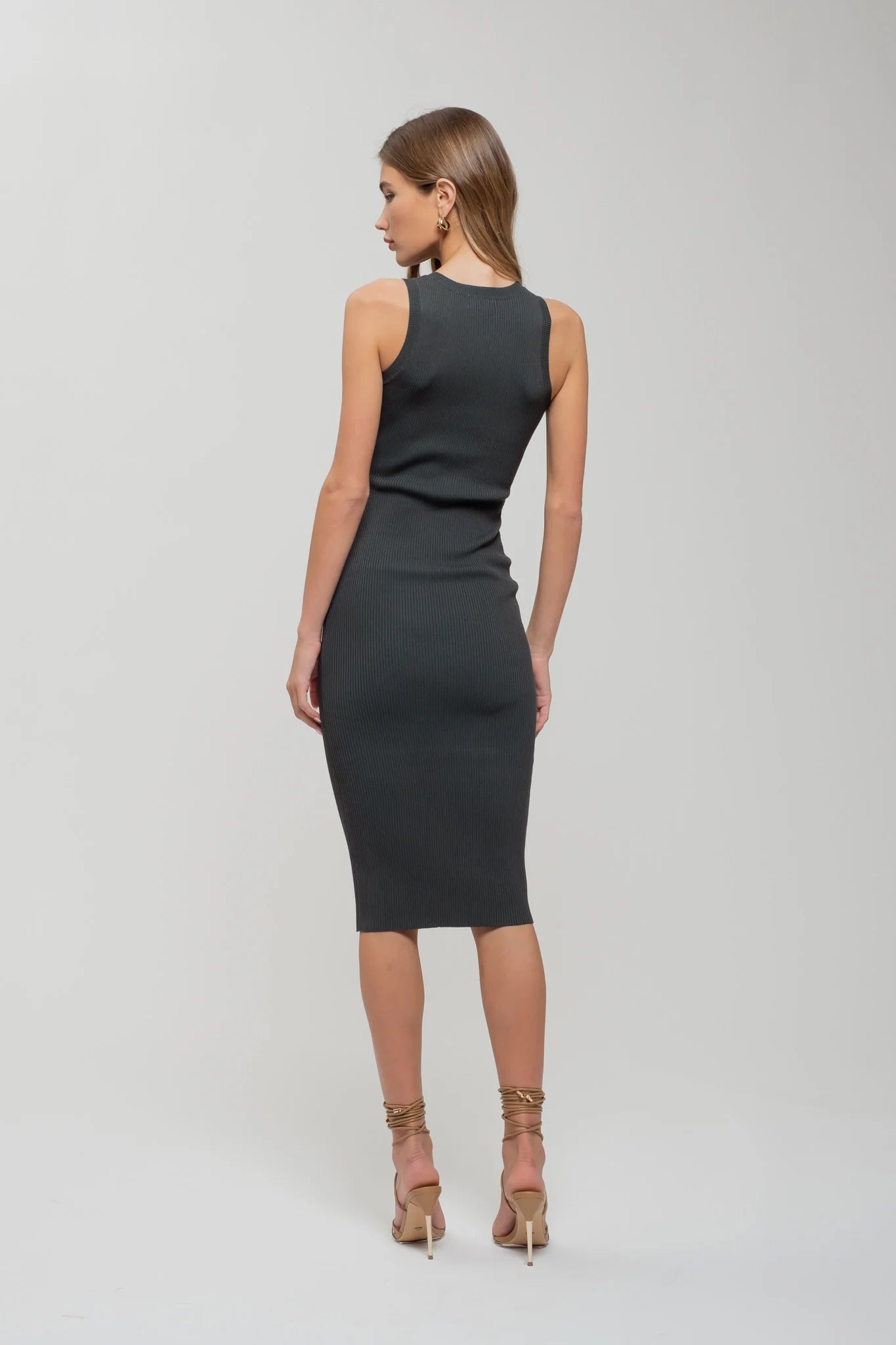 Raeven Ribbed Knit Midi Dress