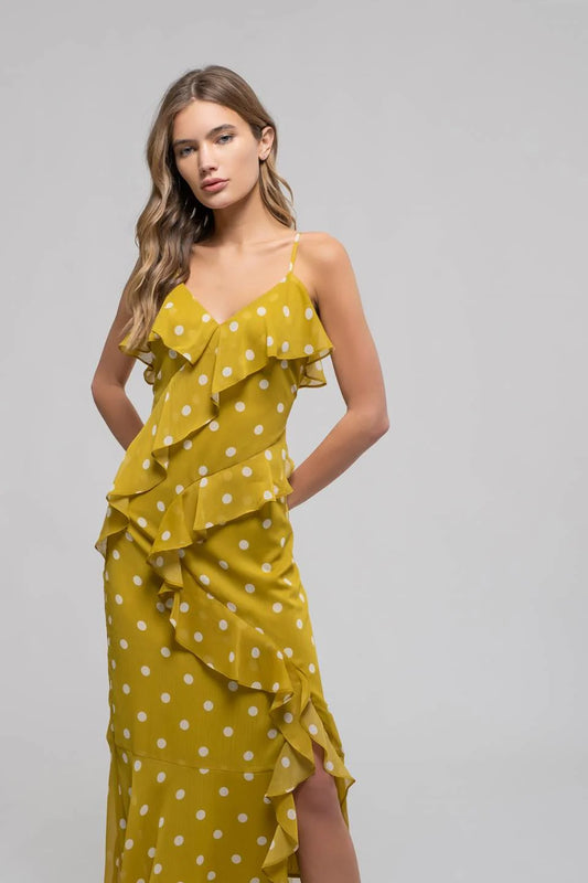 Spottie Dottie Ruffle Wrap Dress