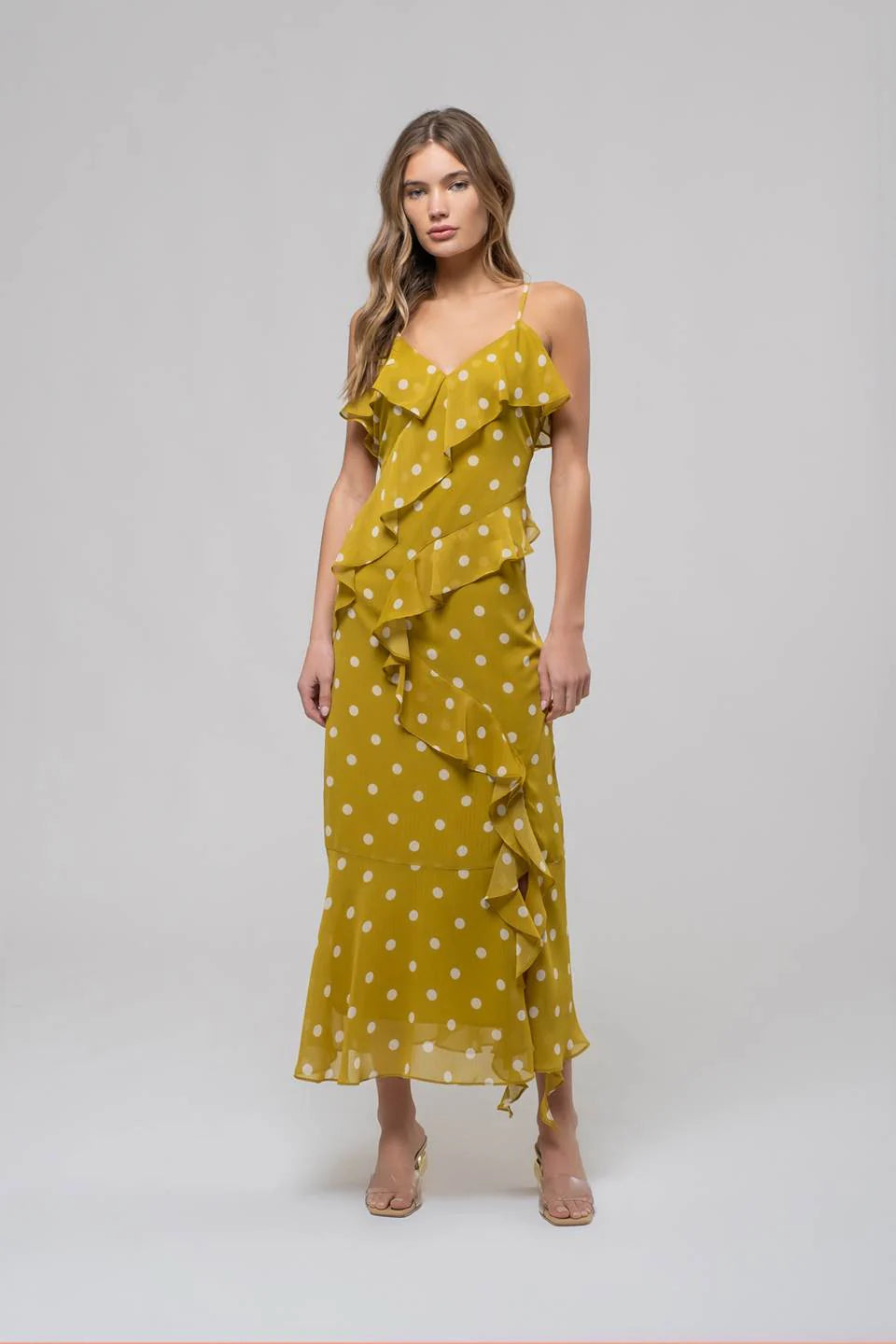 Spottie Dottie Ruffle Wrap Dress