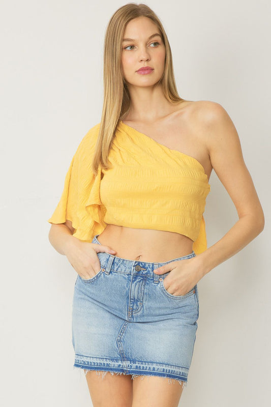 Summer Sun Off-The-Shoulder Crop Top